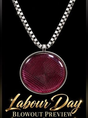 Silver-Tone Necklace with Rose Coloured Oval Pendant